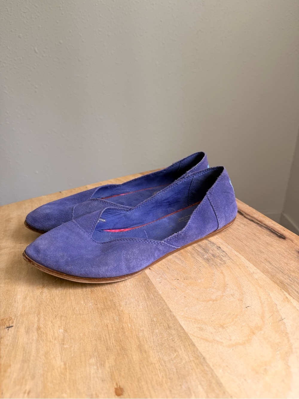 Tom’s jutti purple suede leather ballet flats slip on shoes Womens 9 - Picture 3 of 8